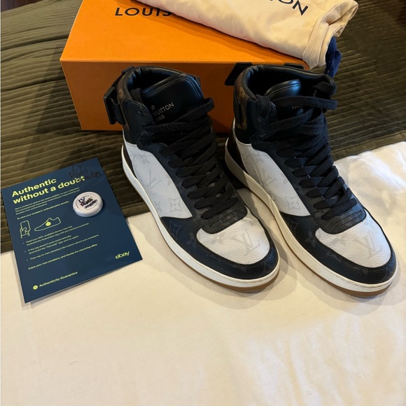 Louis Vuitton Rivoli high top sneakers 4.5=8 in womens - Picture 2 of 13